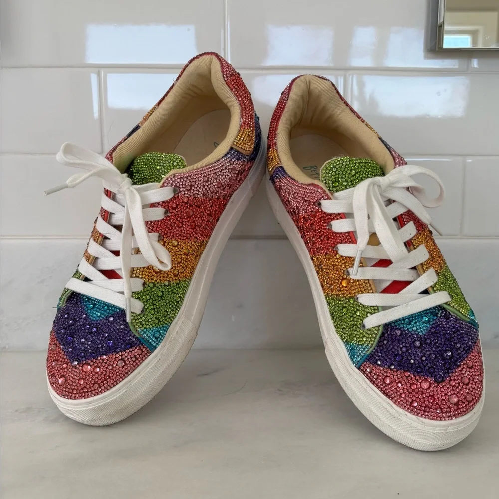 Betsey Johnson Crystal-Embellished Women's Sneakers 9 - Picture 2 of 7